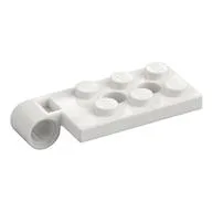 Hinge Plate 2 x 4 with Pin Hole with 2 Holes - Top, White