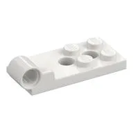 Hinge Plate 2 x 4 with Pin Hole with 2 Holes - Bottom, White