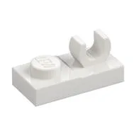 Plate Special 1 x 2, Top Clip [Open O], White