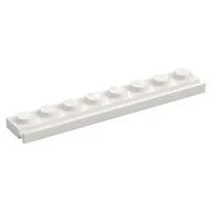 Plate Special 1 x 8 with Door Rail, White