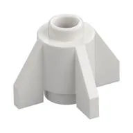 Brick Round 1 x 1 with Fins, Open Stud, White