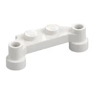 Plate Special 1 x 4 Offset with Bar Holes, White