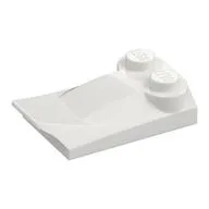 Brick Wedged, Curved 2 x 3 x 2/3 Two Studs, Wing End, White