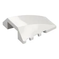 Brick Wedged, Curved 4 x 4 No Top Studs, White