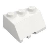 Brick Wedged, Sloped 45° 3 x 3 Right, White