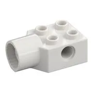 Technic Brick Special 2 x 2 with Pin Hole, Rotation Joint Socket, White