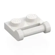 Plate Special 1 x 2 [Side Handle Closed Ends], White