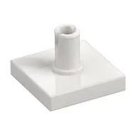 Tile Special 2 x 2 with Top Pin [Squared Holes], White