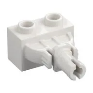 Brick Special 1 x 2 with Rotation Joint Pin, White