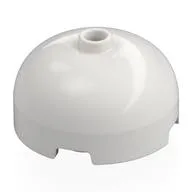 Brick Round 3 x 3 Dome with Center Stud, White