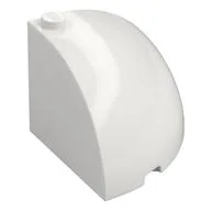 Brick Round Corner 4 x 4 x 3 Quarter Dome Top, White