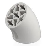Brick Round 3 x 3 D. Tube with 45° Elbow and Axle Holes (Crossholes) at Each End, White
