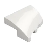 Brick Wedged, Curved 2 x 2 with Stud Notch Left, White