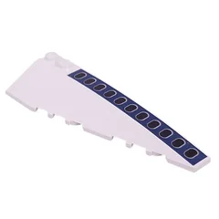 Brick Wedged, Curved 10 x 3 Right with Dark Blue Stripes, Black Airplane Windows Print, White