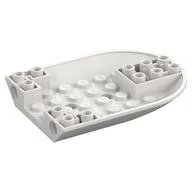 Aircraft Fuselage Curved Forward 6 x 8 Bottom with 2 Pin Holes, White