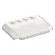 Brick Wedged, Curved Triple 4 x 6 x 2/3 with 4 Studs, White