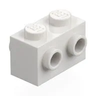 Brick Special 1 x 2 with Studs on 2 Sides, White