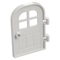 Door Right 4 x 6 with Curved Top, Bars, White