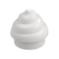 Plate Round 1 x 1 Swirled Top / Poo, White