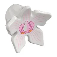 Minifig Creature Head, Demogorgon with Flower/Orchid Print, White