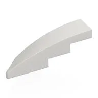 Brick Wedged, Curved 1 x 4 with Stud Notch Right, White