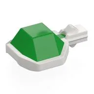 Projectile, Koopa Troopa Shell with Lever with Bright Green Top Pattern, White