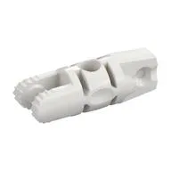 Hinge Cylinder 1 x 3 Locking with 1 Finger and 2 Fingers On Ends, with Hole, 7 Teeth, White