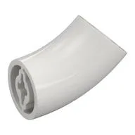Brick Round 2 x 2 D. Tube with 45° Elbow and Axle Holes (Crossholes) at Each End [LONG], White