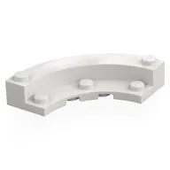 Brick Round Corner 5 x 5 Macaroni with 1/3 Inner Side, White