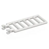Bar 7 x 3 with Double Clips (Ladder) [Round Clips], White