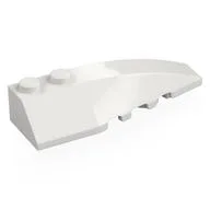 Brick Wedged, Curved 6 x 2 Right, Smooth Inner Walls, White
