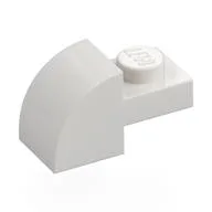 Brick Curved 1 x 2 x 1 with Curved Top, White
