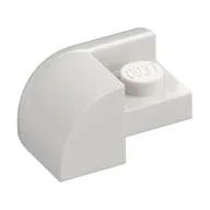 Brick Round, Curved 2 x 2 x 1, Corner, White