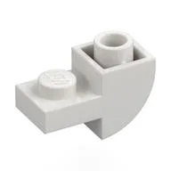 Brick Curved Inverted 1 x 2 with 1 x 1 Cutouts, White