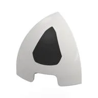 Brick Round Curved 1 x 1 x 1 Quarter Dome with Black Diamond Shape Print, White