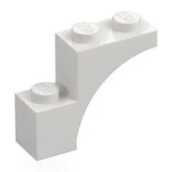 Brick Arch 1 x 3 x 2, Straight End, White