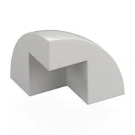 Brick Round Corner, Curved 2 x 2 x 1 2/3 Quarter Dome with 1 Cutout, White