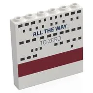 Panel 1 x 6 x 5 with 'ALL THE WAY TO ZERO', Black Windows, Dark Red Stripe Print, White
