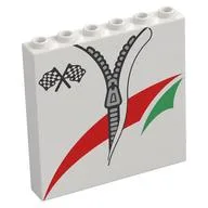 Panel 1 x 6 x 5 with Zipper, OCTAN Logo Print, White