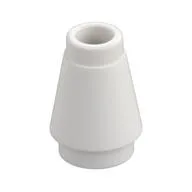 Cone 1 x 1 [Top Groove], White