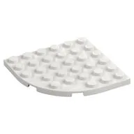 Plate Round Corner 6 x 6, White
