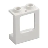 Window 1 x 2 x 2 Plane, Hollow Studs, Single Hole Top and Bottom for Glass, White