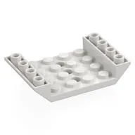 Brick Sloped Inverted 45° 6 x 4 Double with 4 x 4 Recessed and 3 Holes, White