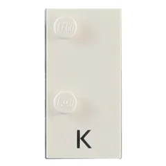Braille Brick 2 x 4 with 2 Studs ⠅ and 'K' Print, White