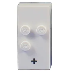 Braille Brick 2 x 4 with 3 Studs ⠖ and '+' Print, White