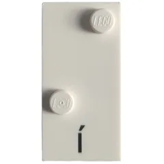 Braille Brick 2 x 4 with 2 Studs ⠌ and 'Í' Print, White
