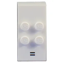 Braille Brick 2 x 4 with 4 Studs ⠶ and '=' Equals Print, White