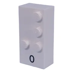 Braille Brick 2 x 4 with 4 Studs ⠼ and '0' Print, White