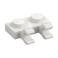 Plate Special 1 x 2 with Clips Horizontal [Open O Clips], White