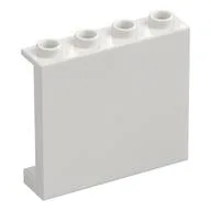 Panel 1 x 4 x 3 [Side Supports / Hollow Studs], White